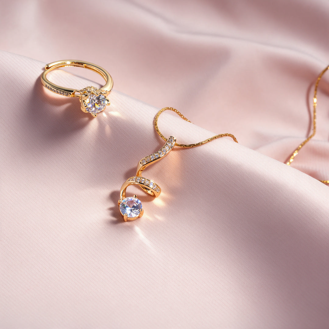 Glimmer Zone Necklace And Ring Set