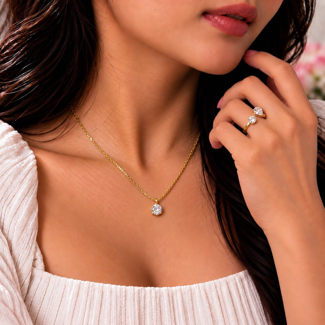 Sizzle Hit Necklace And Ring Set