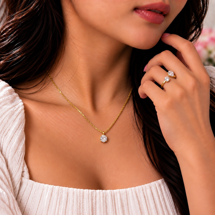 Sizzle Hit Necklace And Ring Set