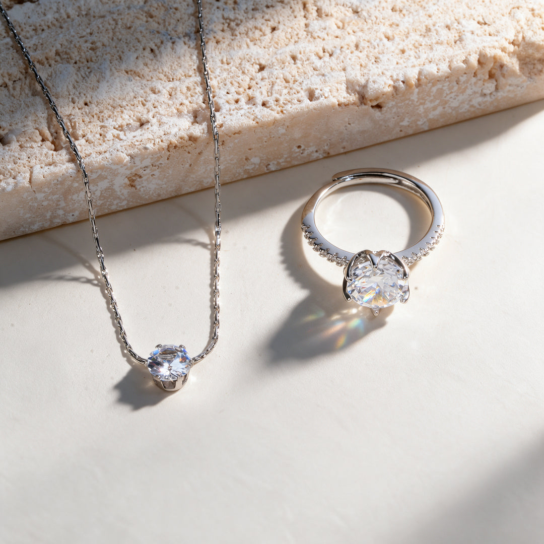 Trippy Mark Necklace And Ring Set