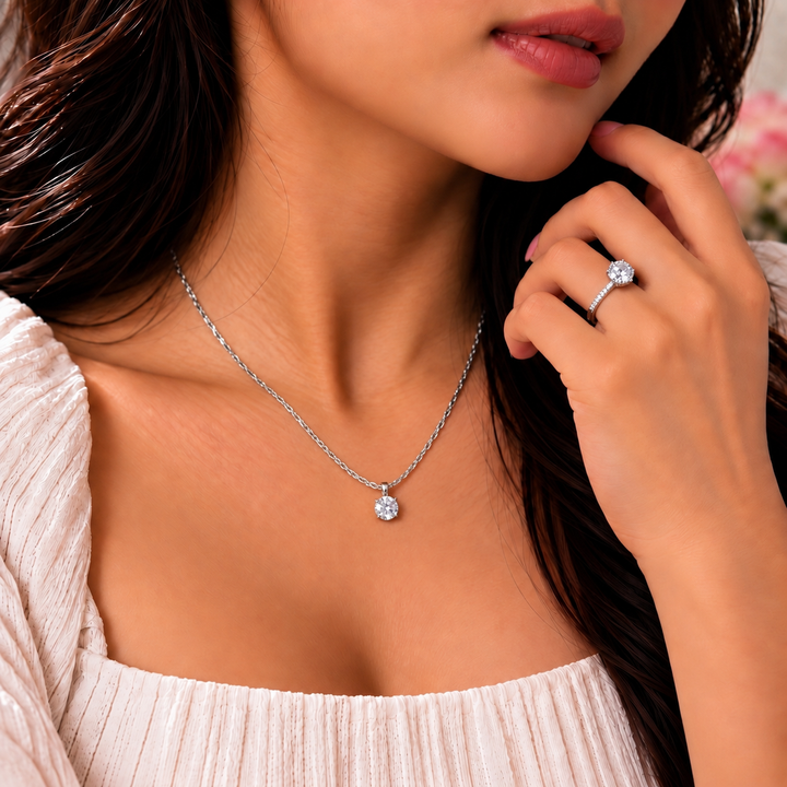 Trippy Mark Necklace And Ring Set