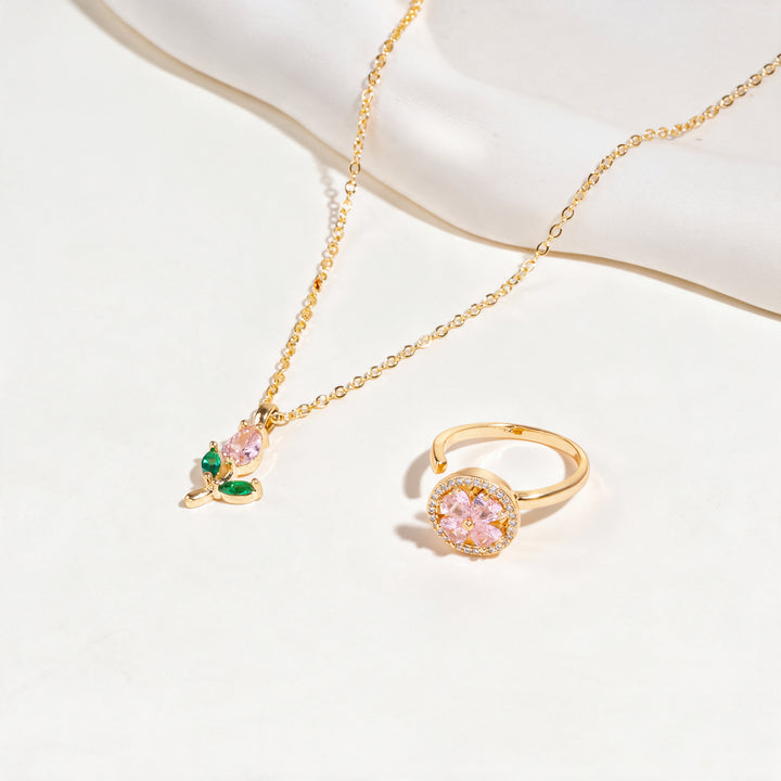 Cosmic Flex Necklace And Ring Set