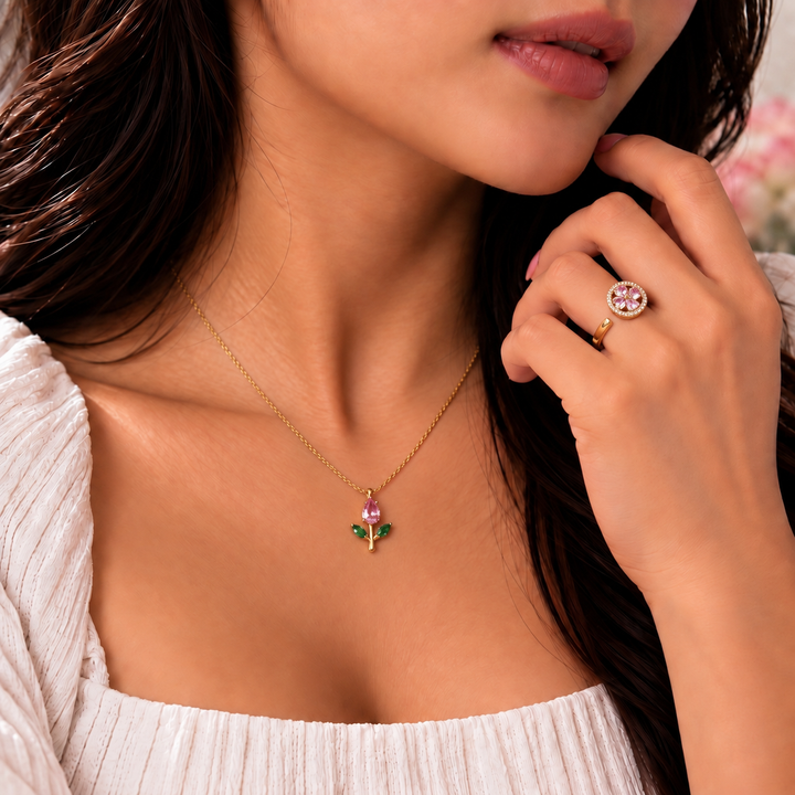 Cosmic Flex Necklace And Ring Set