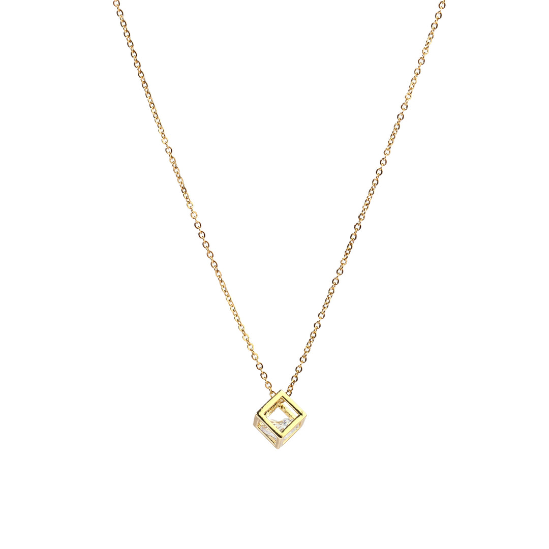 Square Solid Gold Necklace - Salty Accessories