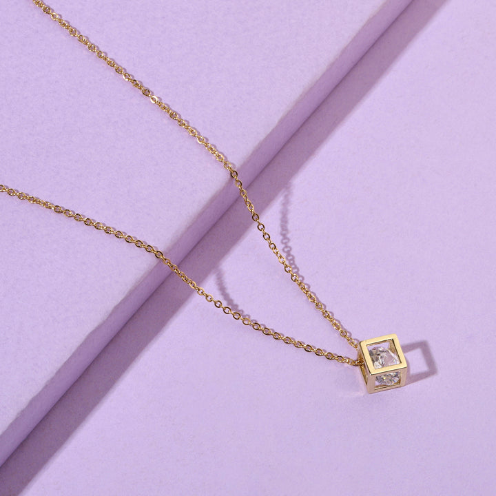 Square Solid Gold Necklace - Salty Accessories