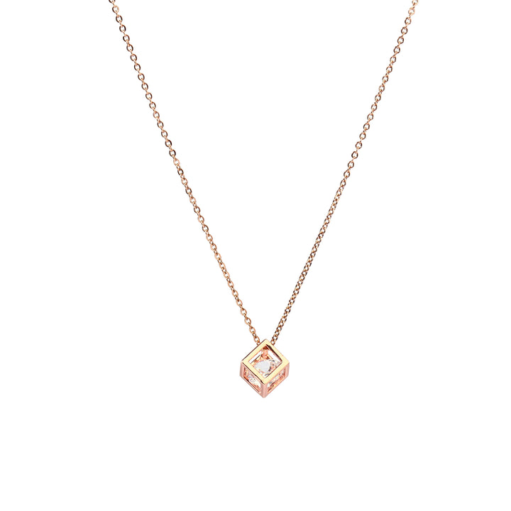 Square Solid RoseGold Necklace - Salty Accessories