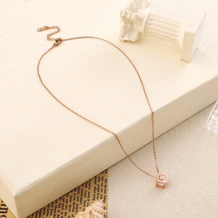 Square Solid RoseGold Necklace - Salty Accessories