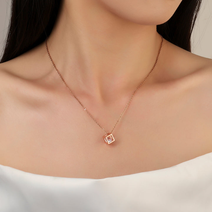 Square Solid RoseGold Necklace - Salty Accessories