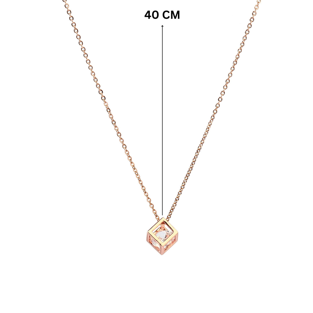 Square Solid RoseGold Necklace - Salty Accessories