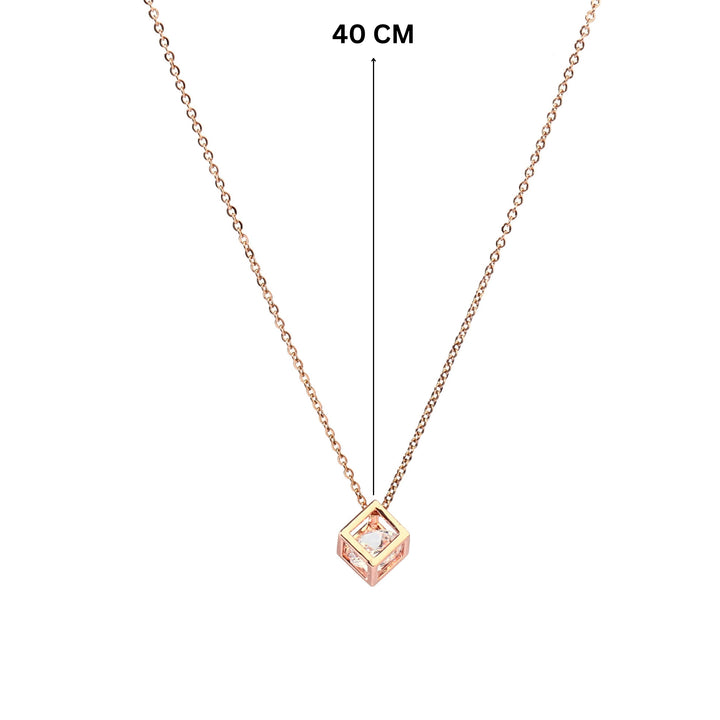 Square Solid RoseGold Necklace - Salty Accessories