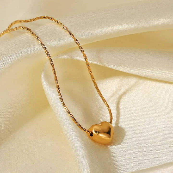 Gold Heart Shapped Promise Necklace