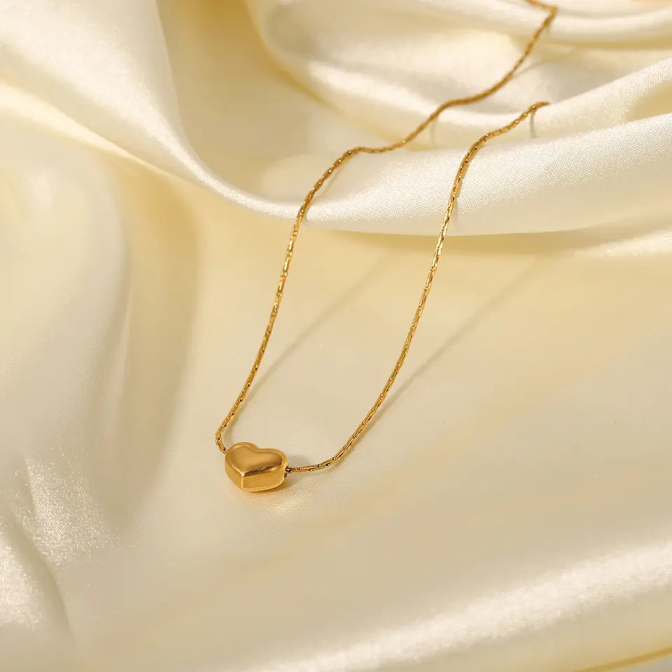 Gold Heart Shapped Promise Necklace Salty