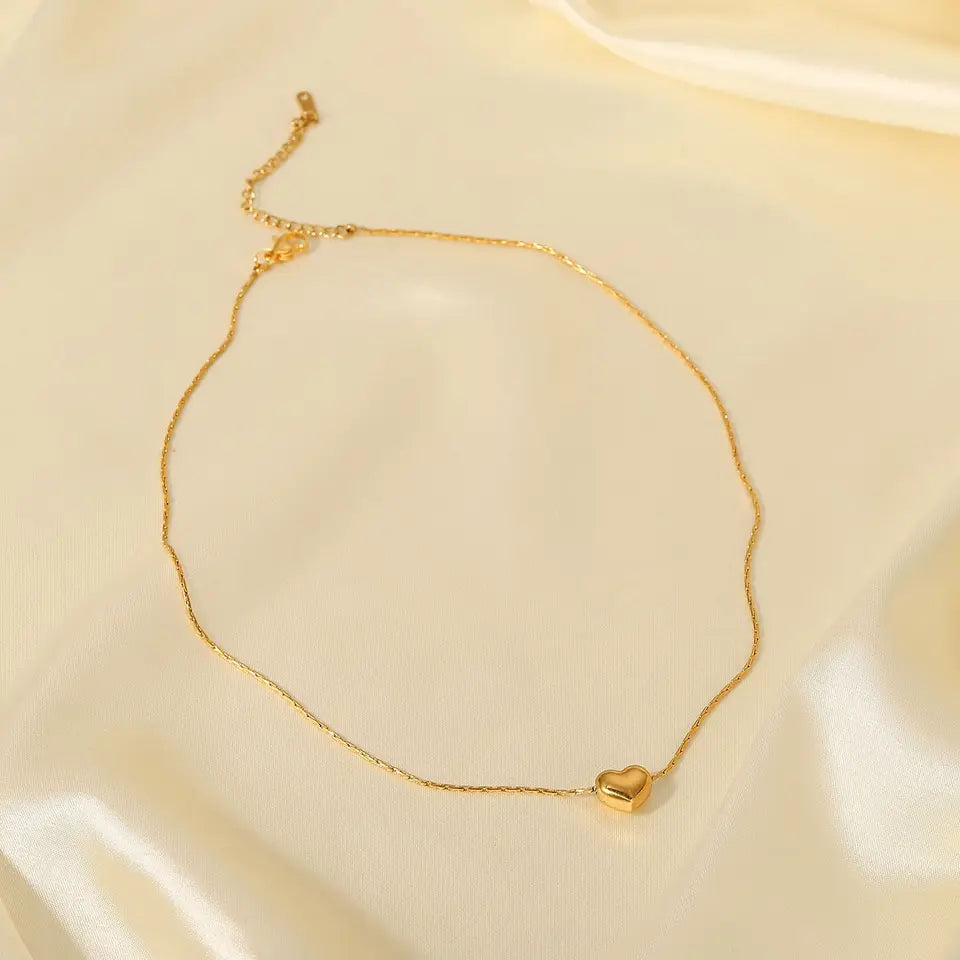 Gold Heart Shapped Promise Necklace