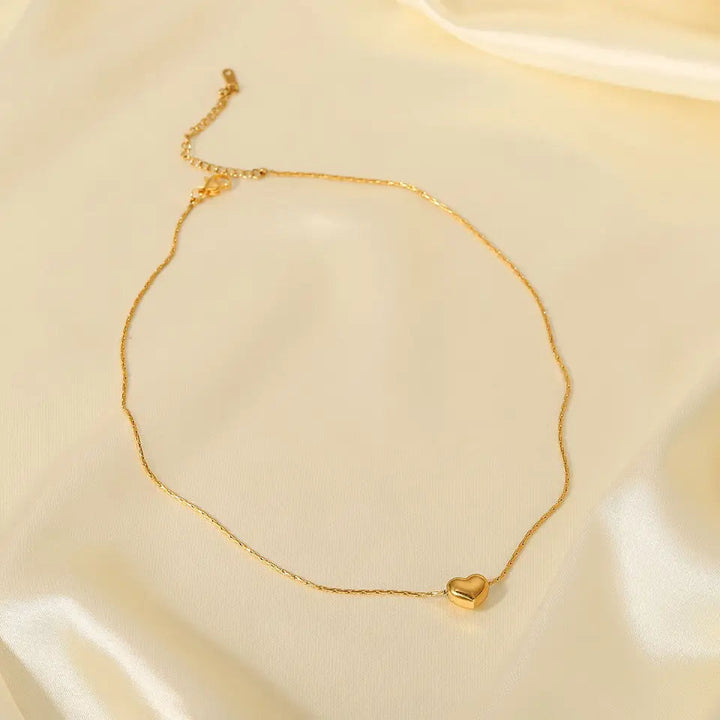 Gold Heart Shapped Promise Necklace