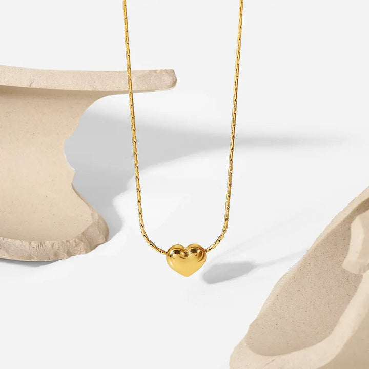 Gold Heart Shapped Promise Necklace