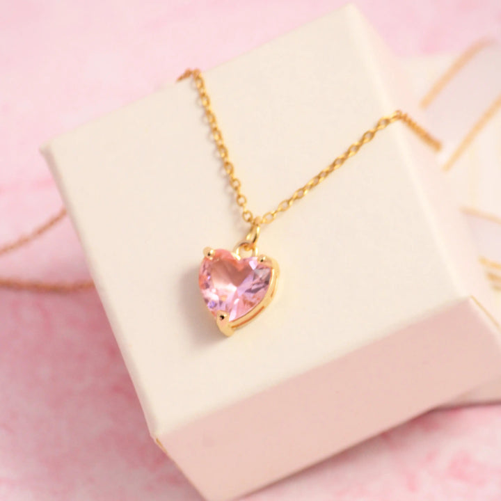 Libra Pink Heart Necklace - Salty Accessories