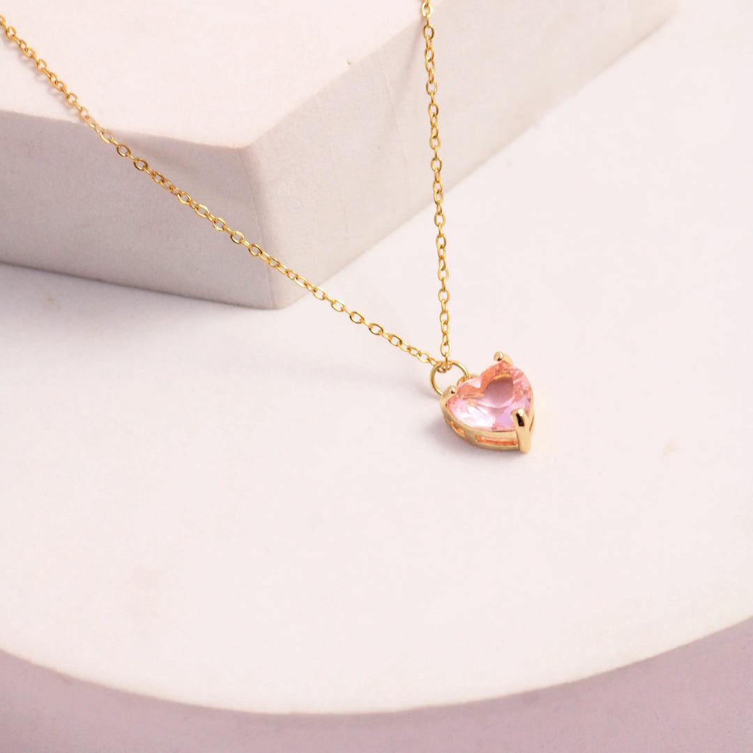Libra Pink Heart Necklace - Salty Accessories