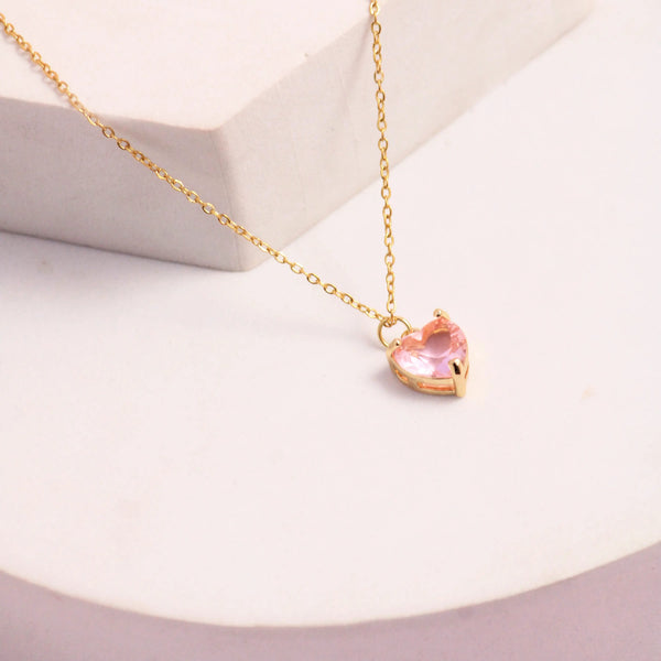 Libra Pink Heart Necklace