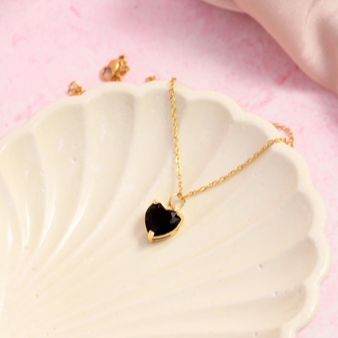 Scorpio Black Heart Necklace - Salty Accessories