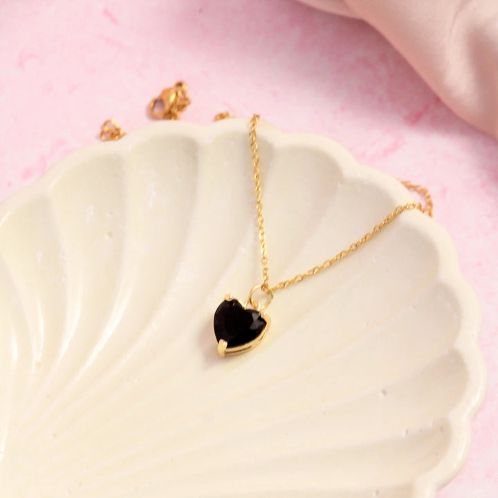 Scorpio Black Heart Necklace - Salty Accessories
