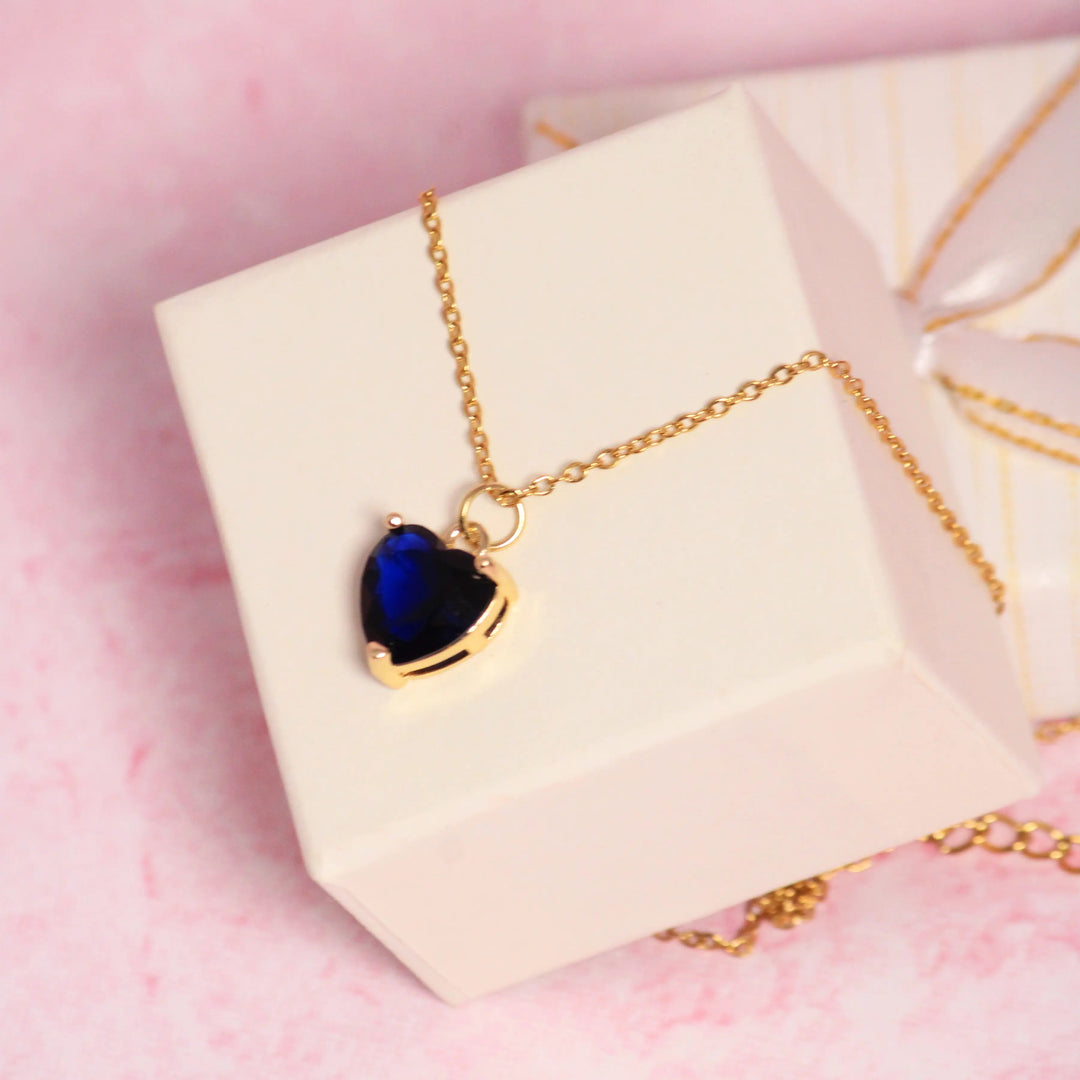 Aquarius Blue Heart Necklace - Salty Accessories