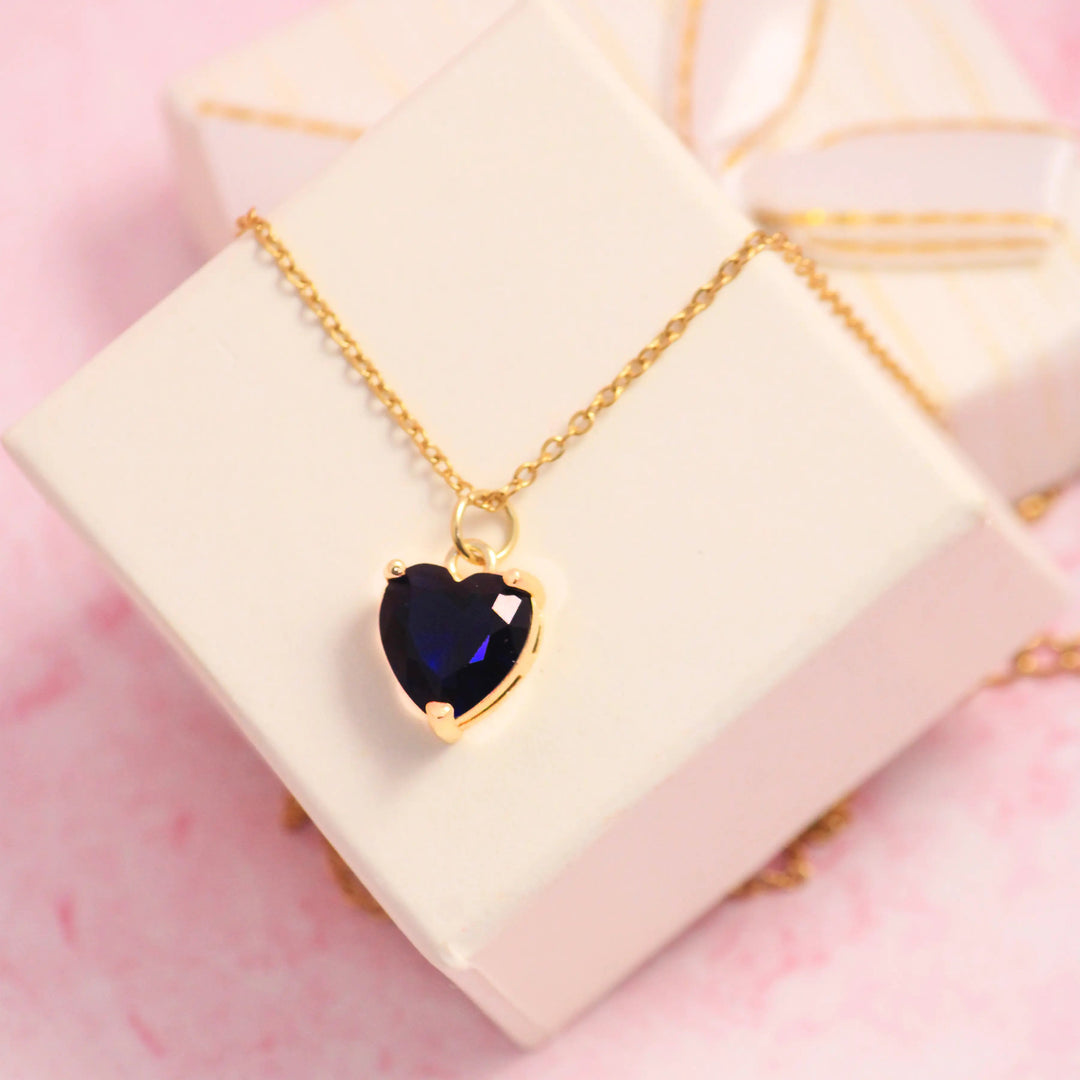 Aquarius Blue Heart Necklace - Salty Accessories