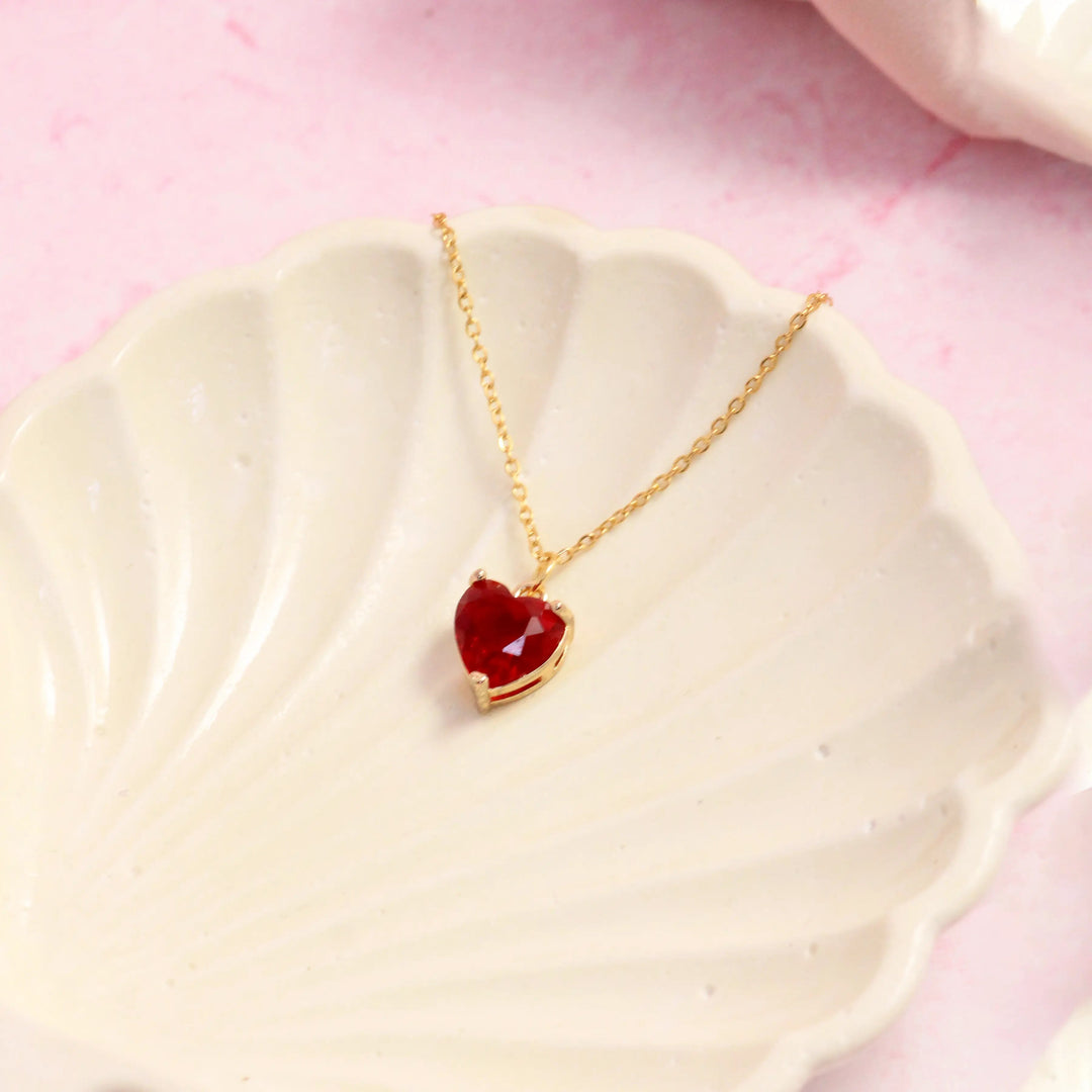 Aries Red Heart Necklace - Salty Accessories