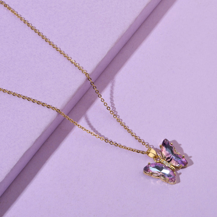 Purple Sapphire Butterfly Necklace - Salty Accessories