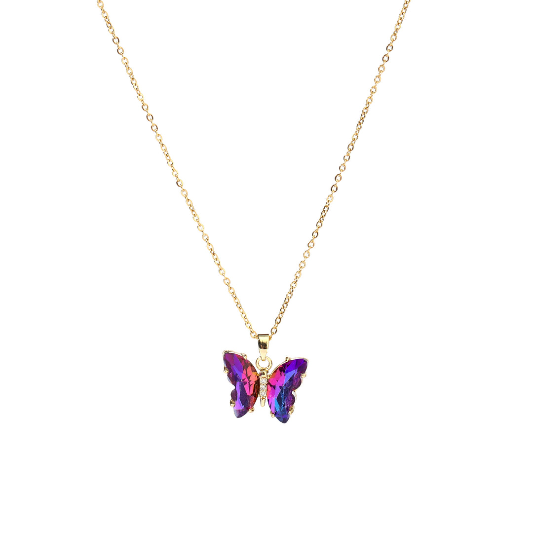 Pink Sapphire Butterfly Necklace - Salty Accessories