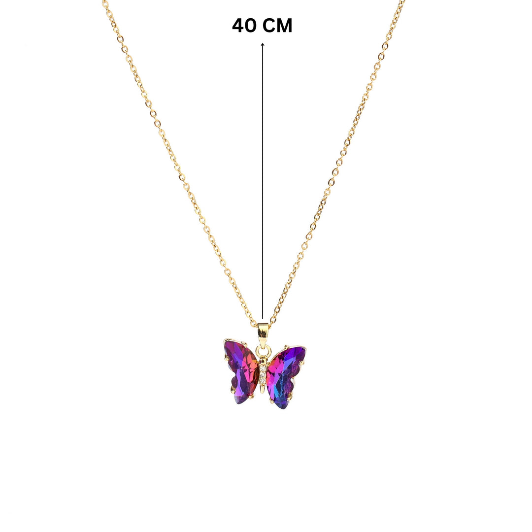 Pink Sapphire Butterfly Necklace - Salty Accessories