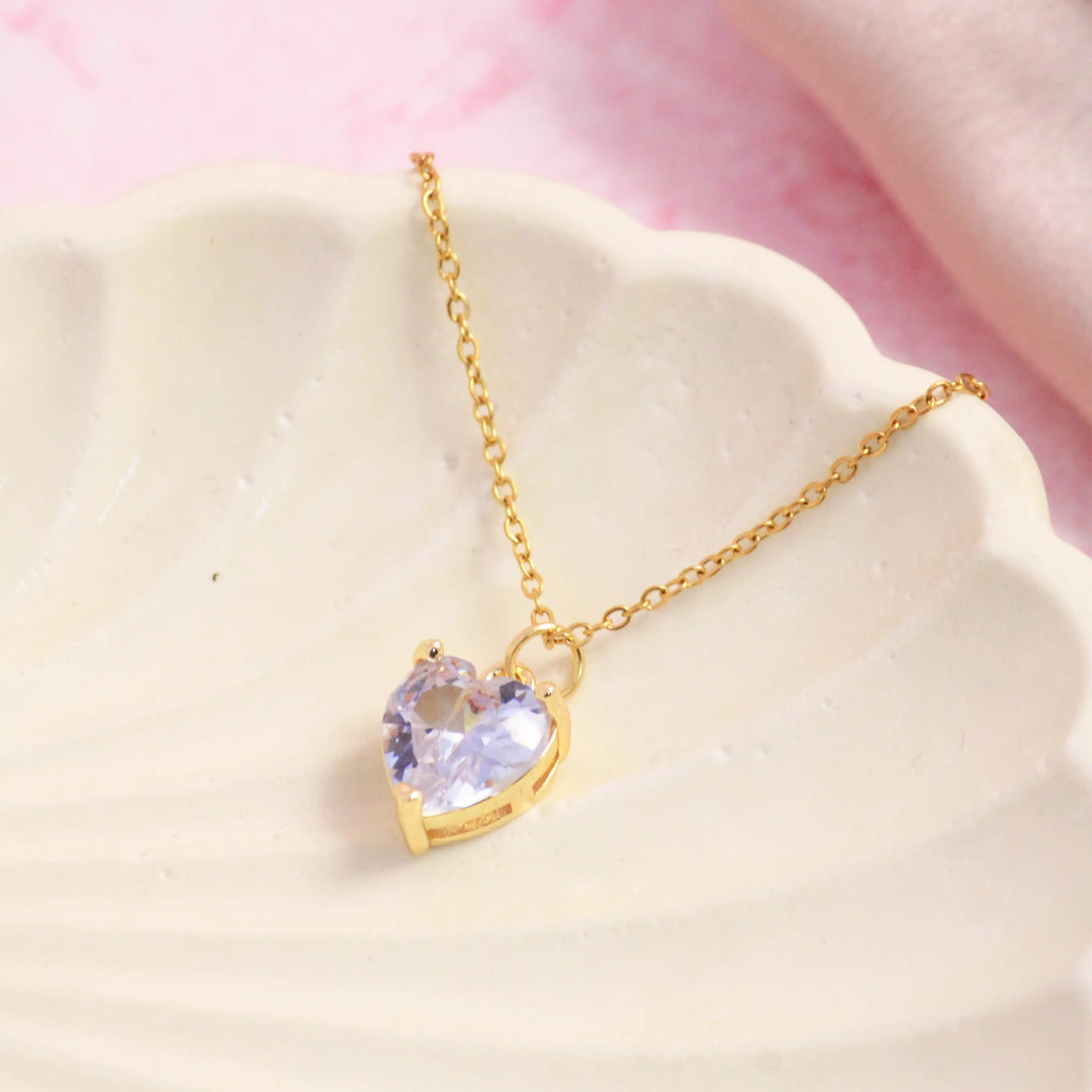 Gemini White Heart Necklace - Salty Accessories