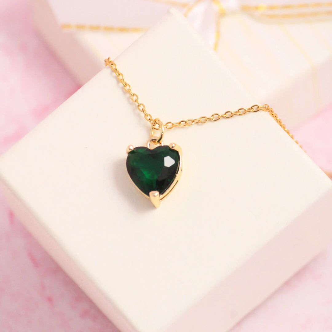 Taurus Green Heart Necklace - Salty Accessories