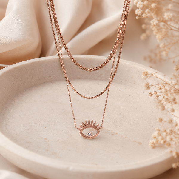 Gold Evil Eye Layered Necklace