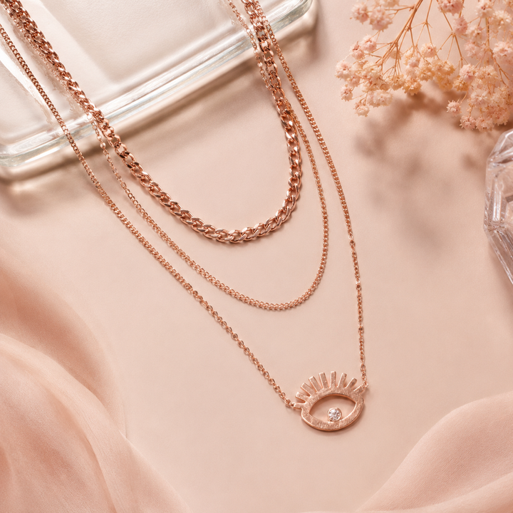 Gold Evil Eye Layered Necklace