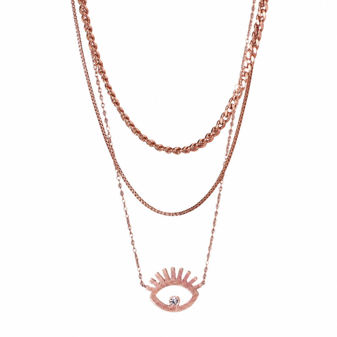 Gold Evil Eye Layered Necklace