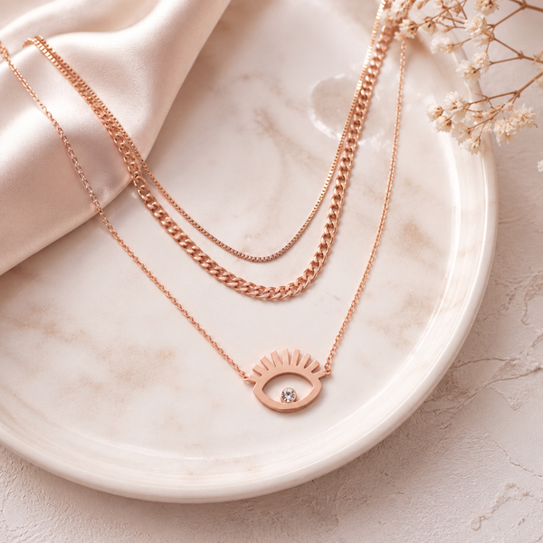 Evil Eye Golden Layered Necklace