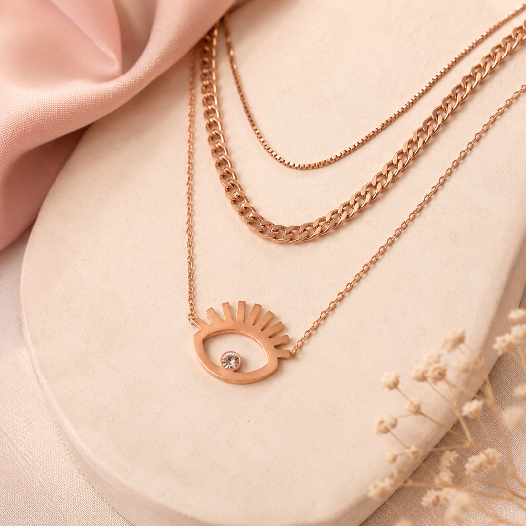Evil Eye Golden Layered Necklace