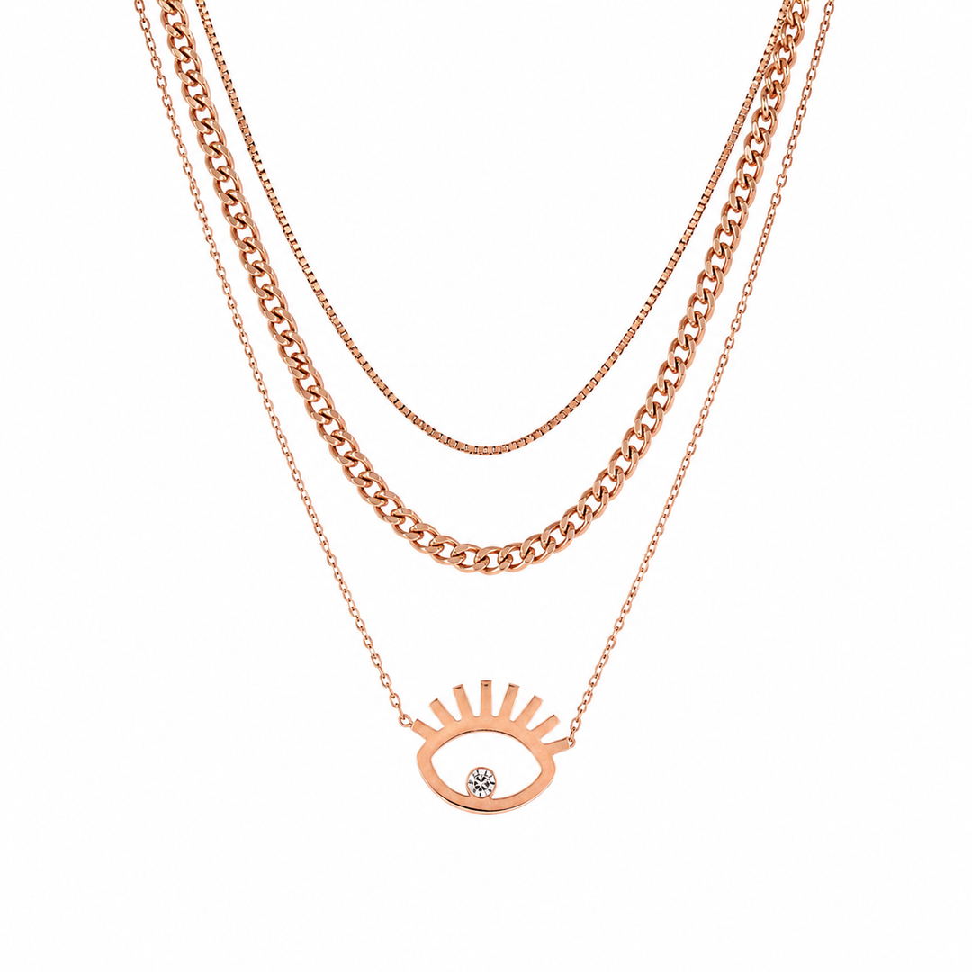 Evil Eye Golden Layered Necklace