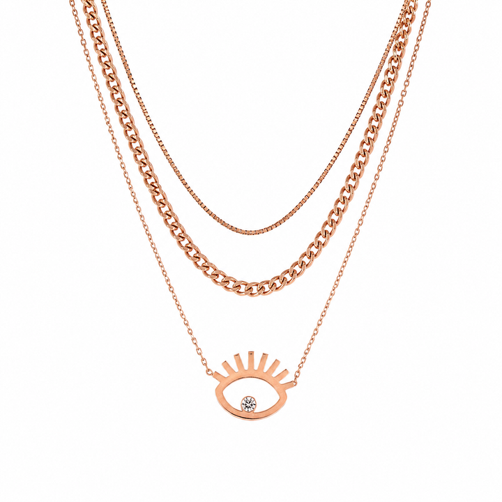 Evil Eye Golden Layered Necklace