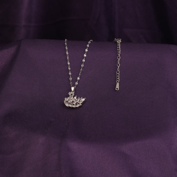 Millenia Dancing Swan Necklace - Silver - Salty Accessories