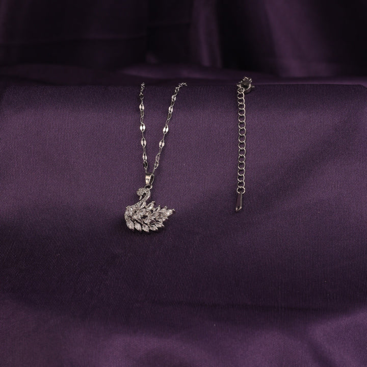 Millenia Dancing Swan Necklace - Silver - Salty Accessories