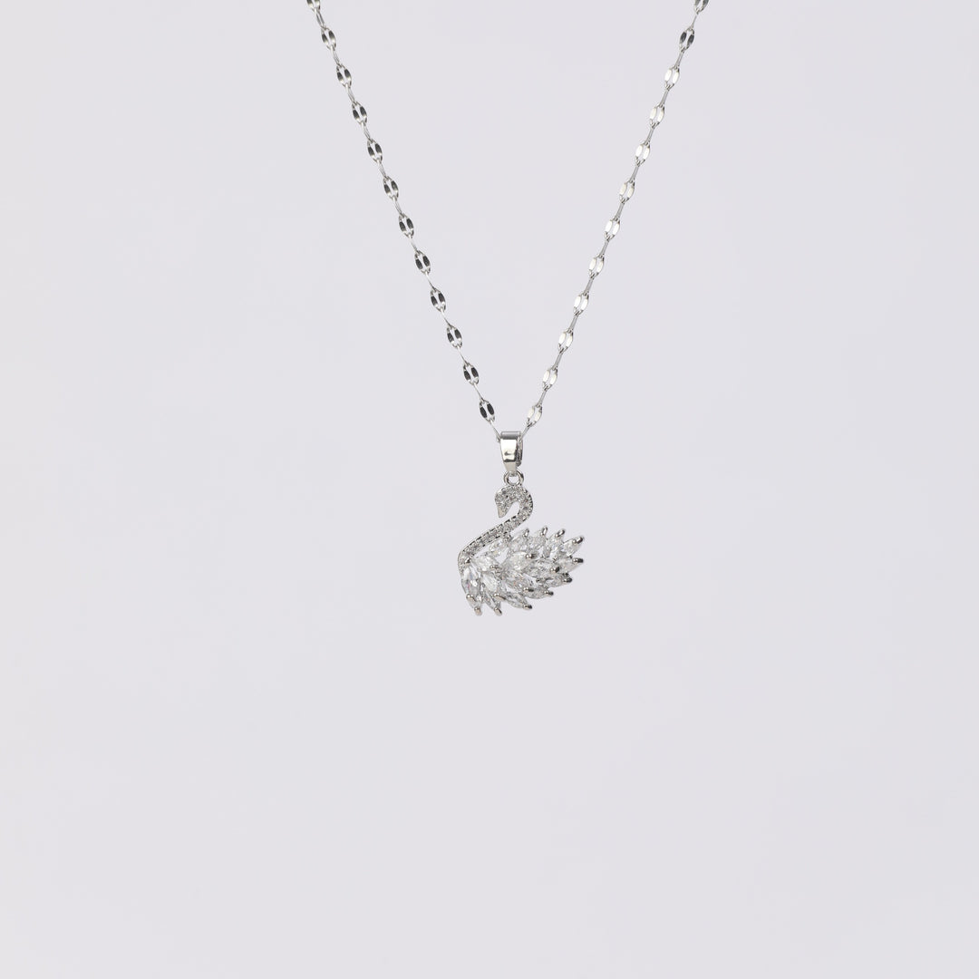 Millenia Dancing Swan Necklace - Silver - Salty Accessories