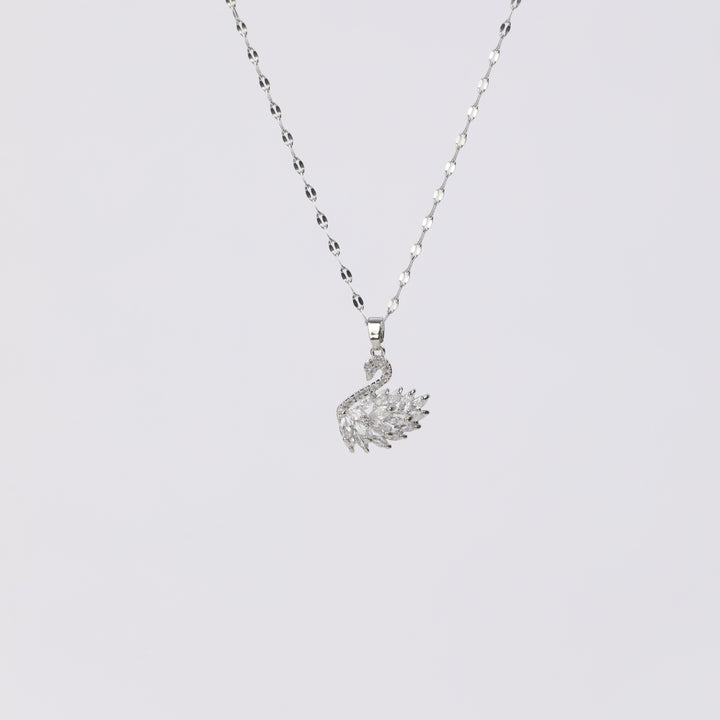 Millenia Dancing Swan Necklace - Silver - Salty Accessories