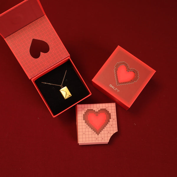 Love Letter Necklace - Gold With Valentine Box
