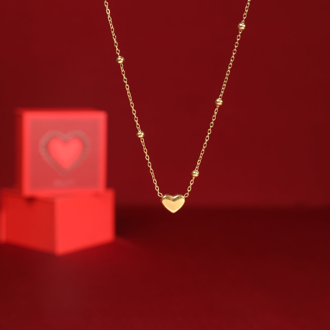 Golden Embrace Necklace With Valentine Box - Salty Accessories