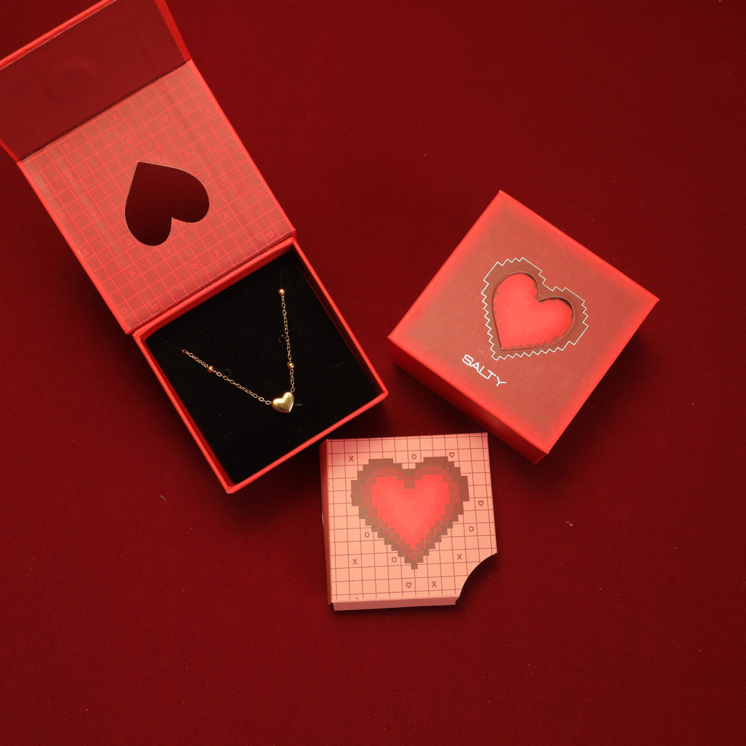 Golden Embrace Necklace With Valentine Box - Salty Accessories