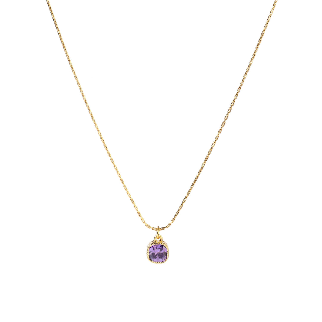 Dainty Golden Stoned Diamond Elegance Pendant - Salty Accessories