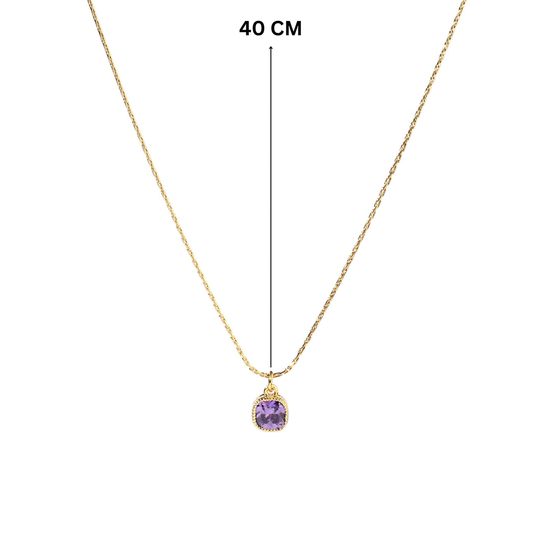 Dainty Golden Stoned Diamond Elegance Pendant - Salty Accessories