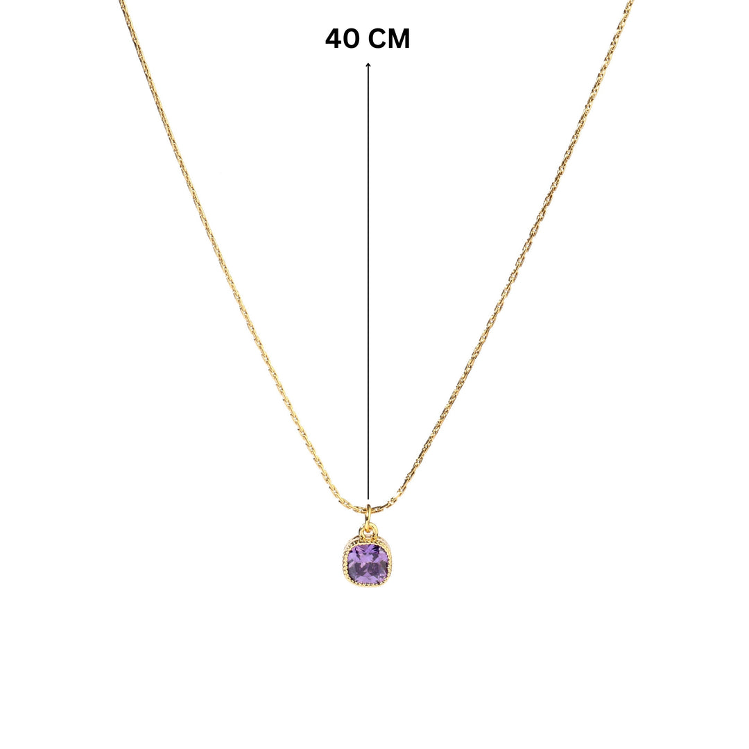 Dainty Golden Stoned Diamond Elegance Pendant