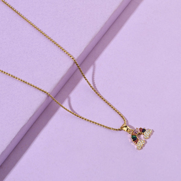 Luminous Rainbow Arch Gold Necklace